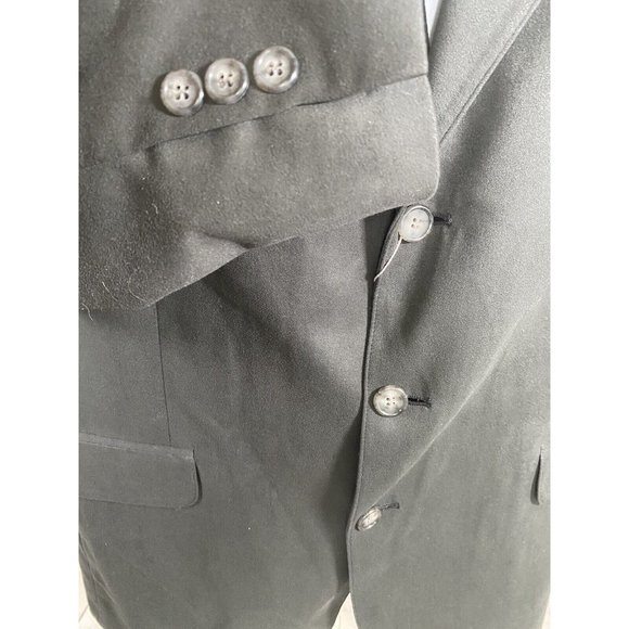 VTG NWT Bill Robin Son Black Polyester Micro Fiber 3 Button Jacket Blazer 44L - Picture 7 of 13